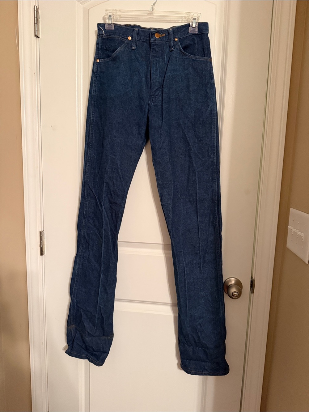 Wrangler Men's Dark Blue Straight Leg Denim Jeans 28x36 - Picture 4 of 5